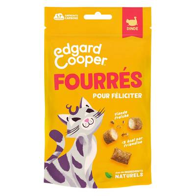 Edgard Cooper Fourrés à la Dinde Sans Céréales - Friandise pour Chat, 60g