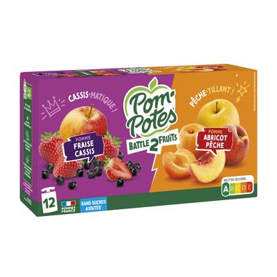 Pom Potes Compote BATTLE 2 FRUITS, 12x90g