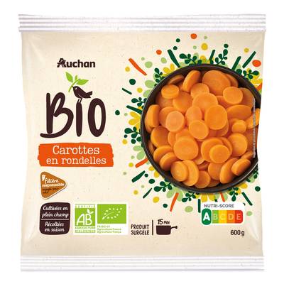 Auchan BIO Carottes en rondelles bio filière responsable, 600g