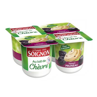 Soignon Yaourt pruneau au lait de chèvre, 4x125g