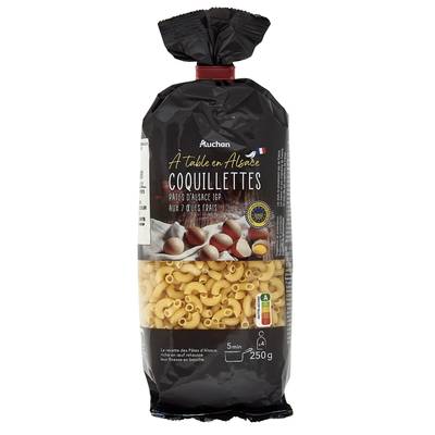 Auchan Terroir Pâtes Coquillettes d'Alsace aux oeufs frais blé français IGP, 250g