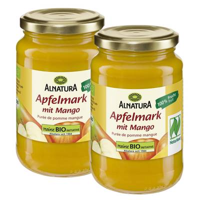 Alnatura Purée de pomme mangue bio, Lot de 2x360g