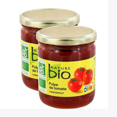 Nature Bio Pulpe de Tomates Bio, Lot de 2x400g