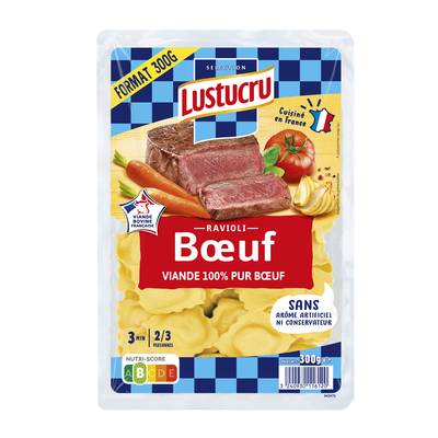 Lustucru Raviolis au Boeuf aux Petits Oignons, 300g