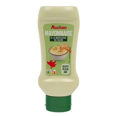 Auchan Mayonnaise à la moutarde de Dijon et oeufs de plein air flacon souple, 425g