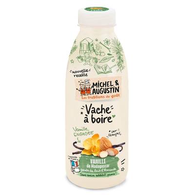 Michel et Augustin Yaourt à boire vanille de Tahiti et lait d'amande, 500ml