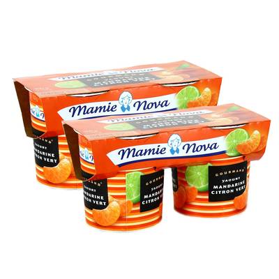 Mamie Nova Gourmand Mandarine - Citron vert, 2 packs de 2x150g