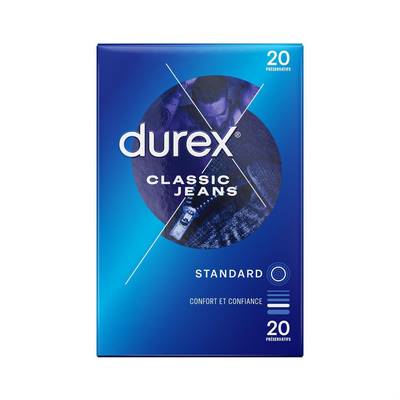 Durex Préservatifs classic jean, 20 préservatifs