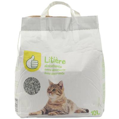 Pouce Litière minérale absorbante pour chat, 10L