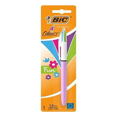 Bic Stylo bille 4 couleurs fashion, 1  stylo