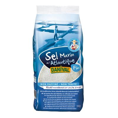 Danival Sel marin atlantique fin, non traité, non lavé non raffiné, 1kg