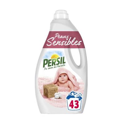 Persil Lessive Liquide Peaux Sensibles au savon de Marseille, 1,806L