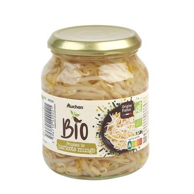 Auchan BIO Pousses de haricots mungo Bio en bocal, 175g