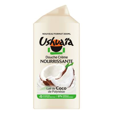 Ushuaïa Crème de douche Nourrissante Lait de Coco des Îles sous le Vent, 300ml