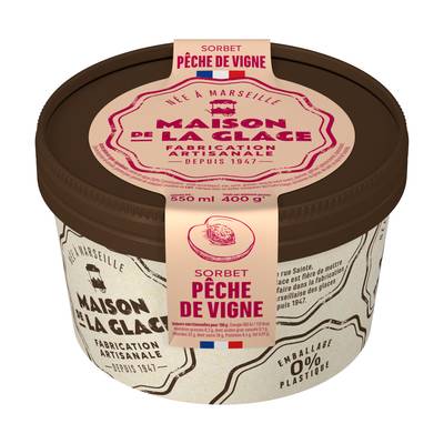 Maison de la Glace Sorbet artisanal Pêche de Vigne, 400g