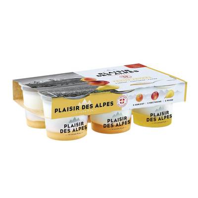 Plaisir des Alpes Yaourts sur lit de fruits jaunes, 6x125g