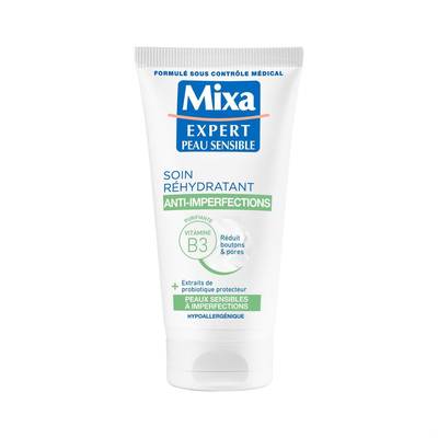 Mixa Soin Anti-Imperfection Très Hydatant 2 en 1 Peau Sensible, 50ml