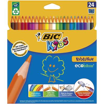 Bic Etui de 24 crayons de couleurs, 24 crayons
