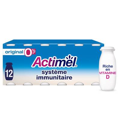 Actimel Yaourt à boire nature 0%mg, 12x100g