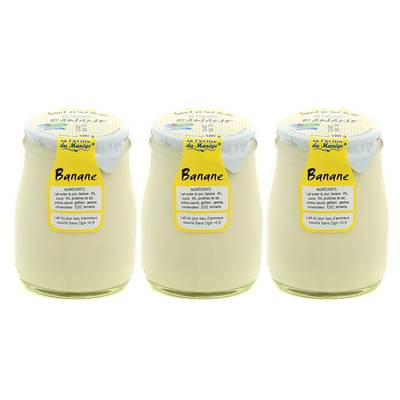 La Ferme du manège Yaourt Banane au lait entier, 3x180g