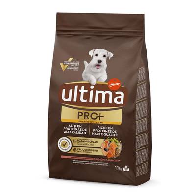 Affinity - Ultima Pro Plus Croquettes Saumon Riche en Protéines de haute qualité pour petit chien adulte, 1,1kg
