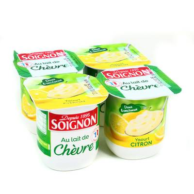 Soignon Yaourt Citron au Lait de Chèvre, 4x125g