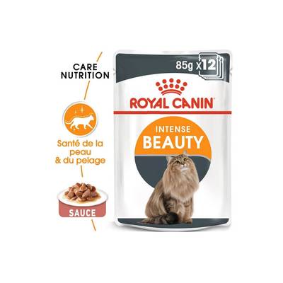 Royal Canin Sachets en Sauce Intense Beauty Special Pelage pour Chat Adulte, 12x85g