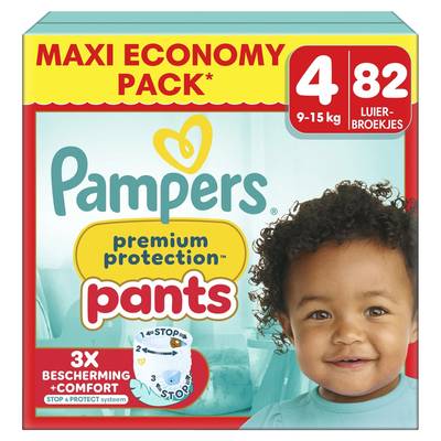 Pampers Premium Protection Pants Couches Culottes Bébés Prenium Protection Pants 9-15kg T4, 82 couches