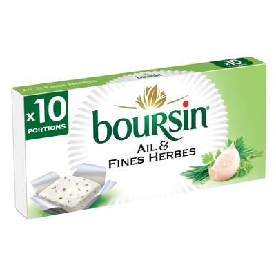 Boursin Fromage à tartiner Ail et fines herbes, 160g, 16 Fromages
