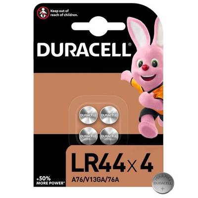 Duracell 4 Piles Bouton LR44 / A76 Alcaline, 4  piles