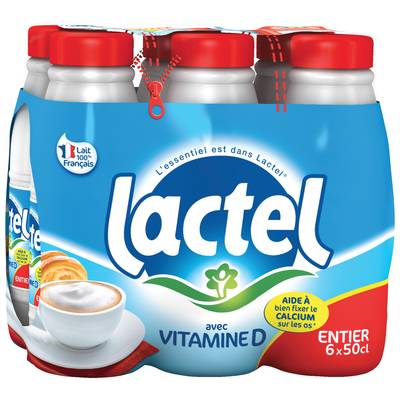 Lactel Lait entier, 6x50cl