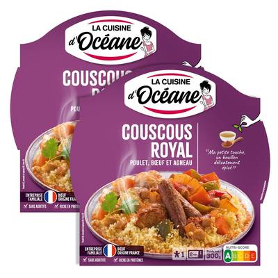 La Cuisine d'Océane Couscous Royal- Poulet, Merguez de Boeuf, boulettes d'Agneau, Lot de 2x300g