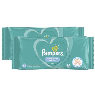 Pampers Lingettes Fresh Clean, Lot de 2x52 lingettes