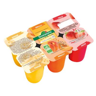 Bonneterre Fromage blanc Les p'tits bio fruits, 6x50g