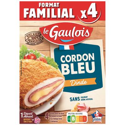 Le Gaulois Escalopes Cordon Bleu de Dinde, 4x100g