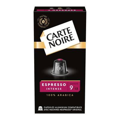 Carte Noire Capsules de café Espresso Intense n°9 compatibles Nespresso, 10 capsules