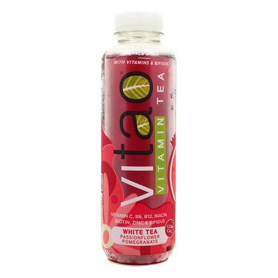 Vitao Thé blanc Rafraîchissant Grenade Fleur de la passion, Enrichi d'un Mélange puissant de Vitamines et Bifidus, 50cl