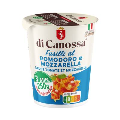 Di Canossa Fusilli Sauce Tomate Mozza en cup - Fusilli al Pomodoro e Mozzarella, 70g
