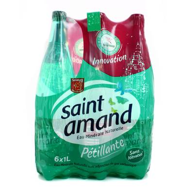 Saint Amand Eau gazeuse minérale naturelle, 6x1L