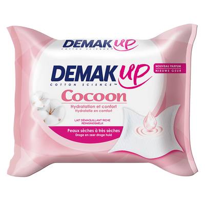 Demak Up Lingettes douceur coton peaux sèches ou sensibles, 25 lingettes