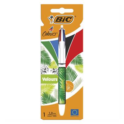 Bic Stylo Bille 4 couleurs Rétractable Velours, 1  stylo