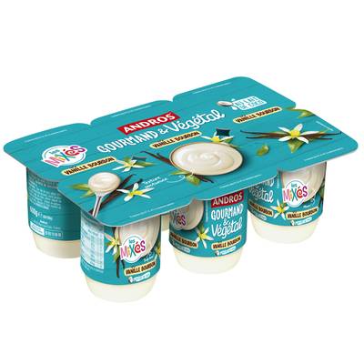 Andros Gourmand et Végétal Yaourts mixés vanille au lait de coco, 6x100g
