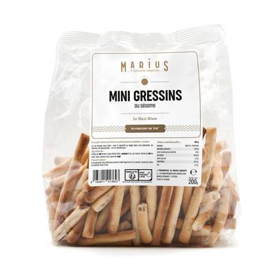 Marius, L'Épicerie Inspirée Mini Gressins Sésame, 200g