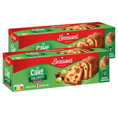 Brossard Cake aux fruits, tranché, 2 paquets de 2x500g