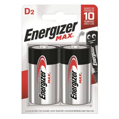 Energizer 2 Piles LR20 / D Alcaline Max, 2  piles