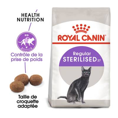 Royal Canin Croquettes Regular Sterilised 37 Contrôle Prise de Poids pour Chat Adulte Stérilisé, 10kg