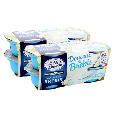 Petit Basque Douceur de brebis nature, 2 packs de 4x100g