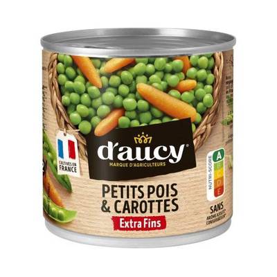 D'aucy Petits Pois Carottes Extra Fins, 265g