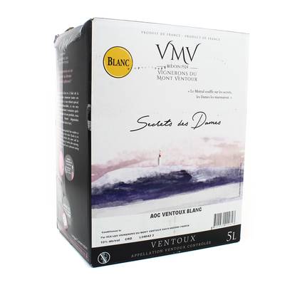 Ventoux blanc AOP Secrets des Dames 13°, Bag in box 5L