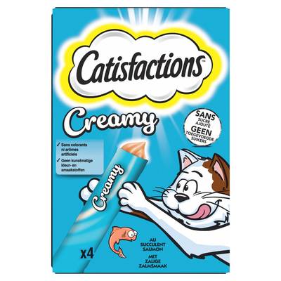 Catisfactions Creamy Snacks saumon - Friandise pour chat, 4x10g